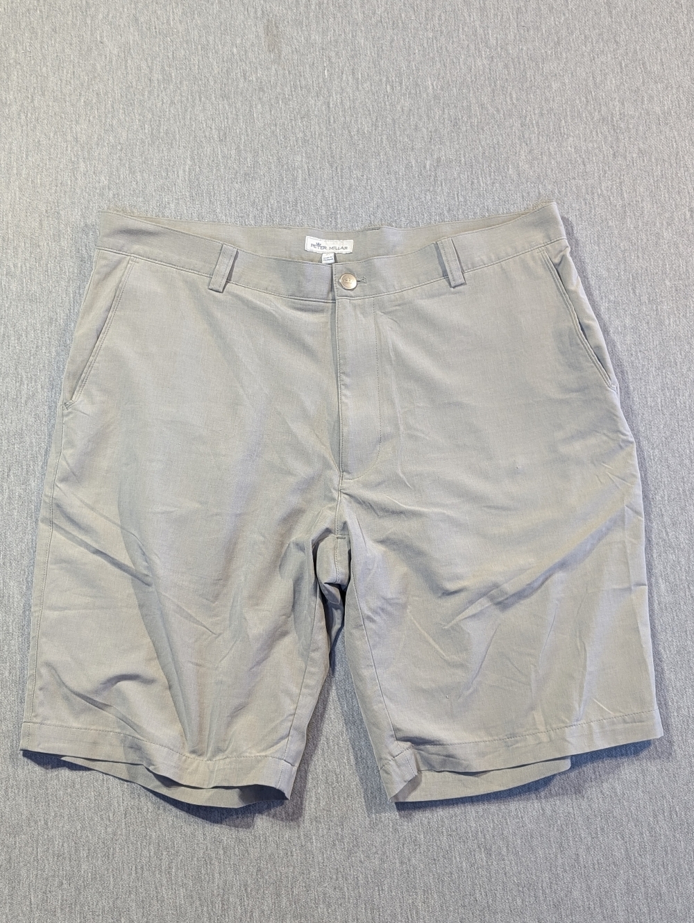 Peter Millar Crown Golf Shorts Men's 36 Gray Flat Front